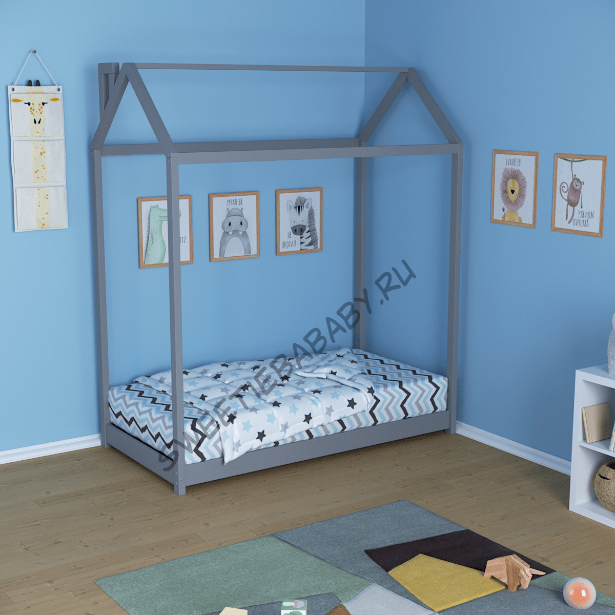 кроватка домик монтессори серая кроватка домик монтессори серая